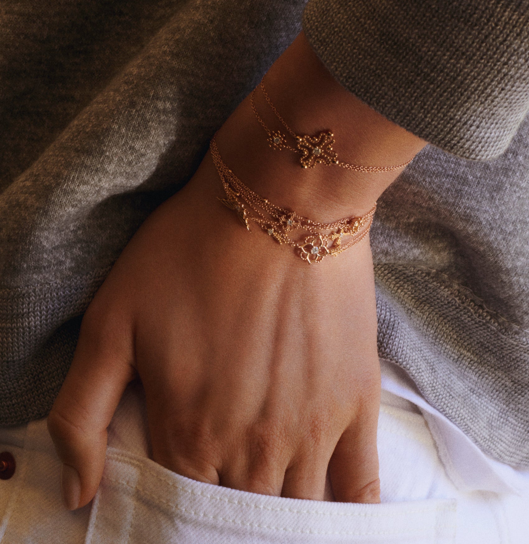 Pinta Bracelet Diamond Pink Gold Mellerio