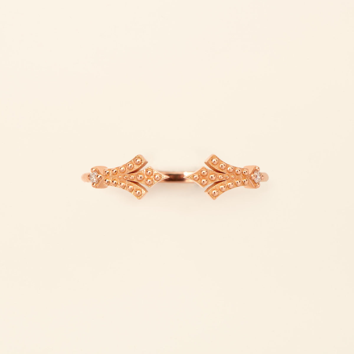 George Ring Diamond Pink Gold Mellerio