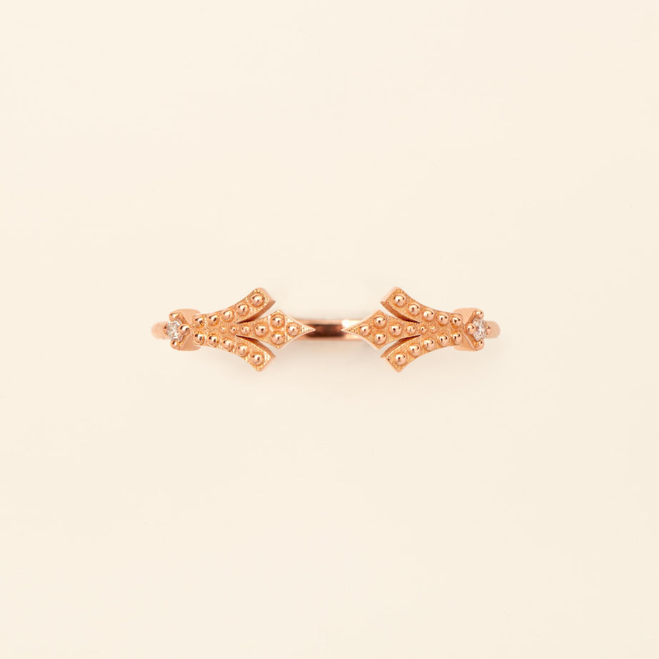 George Ring Diamond Pink Gold Mellerio
