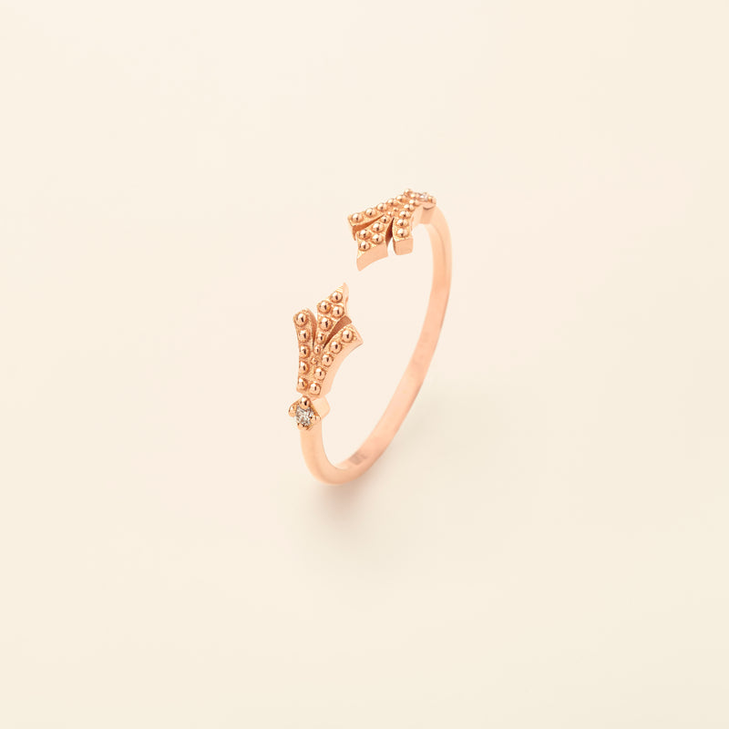 George Ring Diamond Pink Gold Mellerio