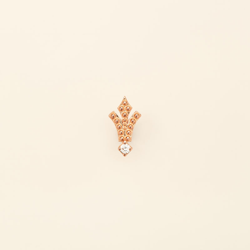 George Diamond Stud Pink Gold Mellerio