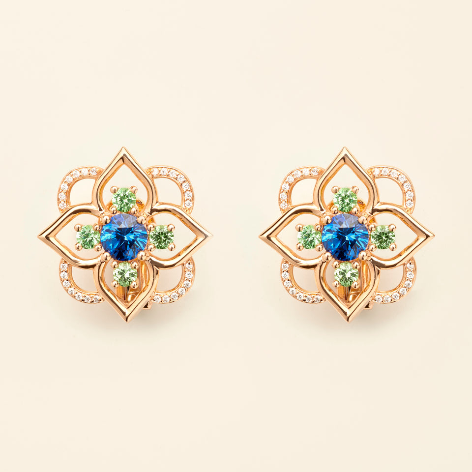 Giardino Medium Earrings Sapphire