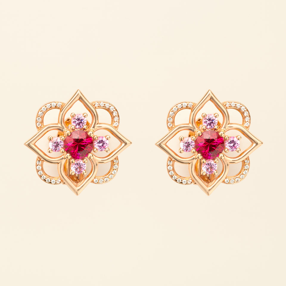 Giardino Medium Earrings Ruby