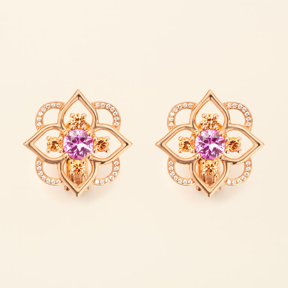 Giardino Medium Earrings Pink Sapphire