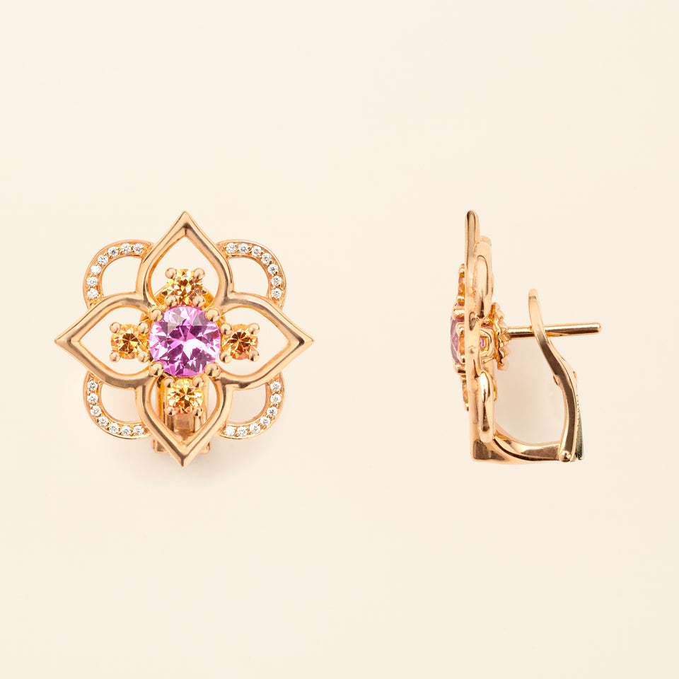 Giardino Medium Earrings Pink Sapphire