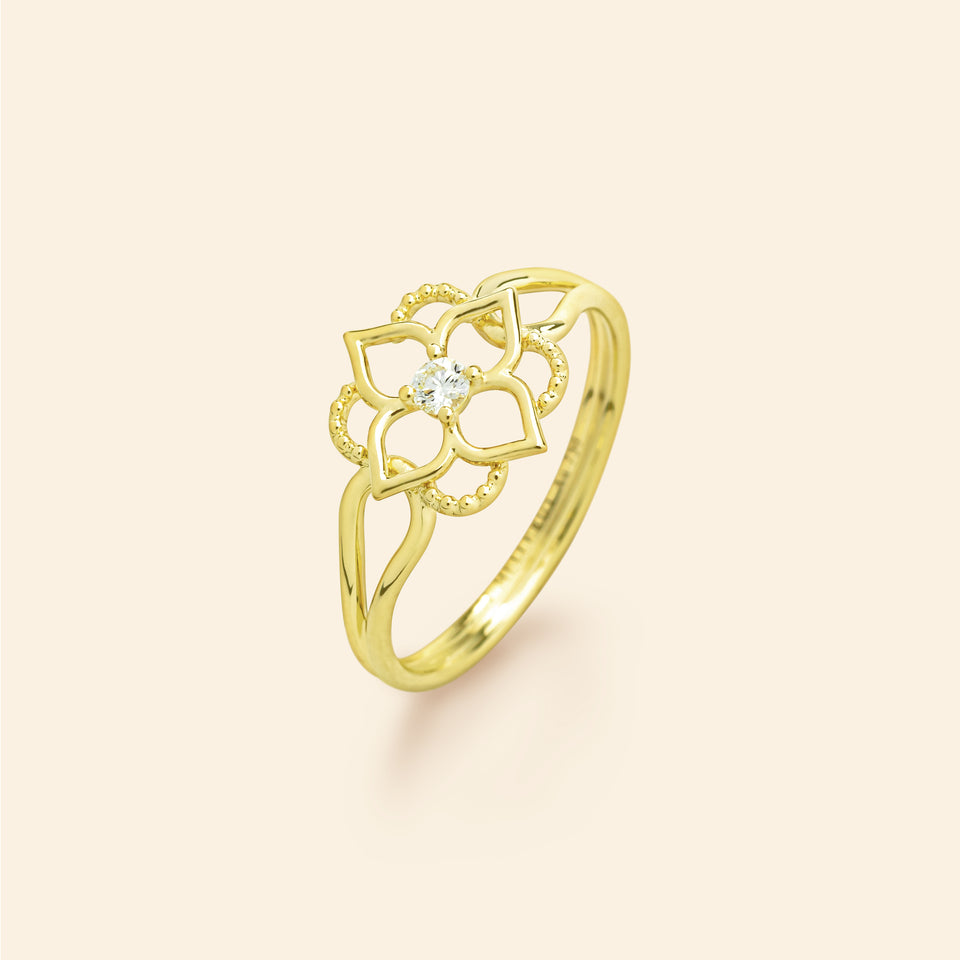 Mini Giardino Ring Diamond Green gold