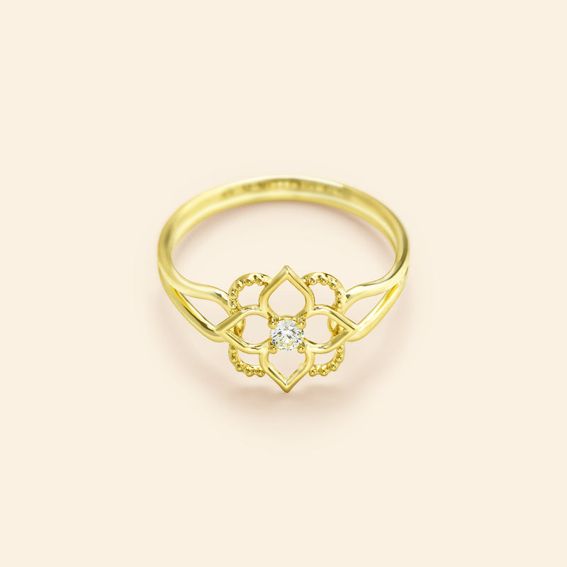 Giardino Ring Diamond Green Gold Mellerio