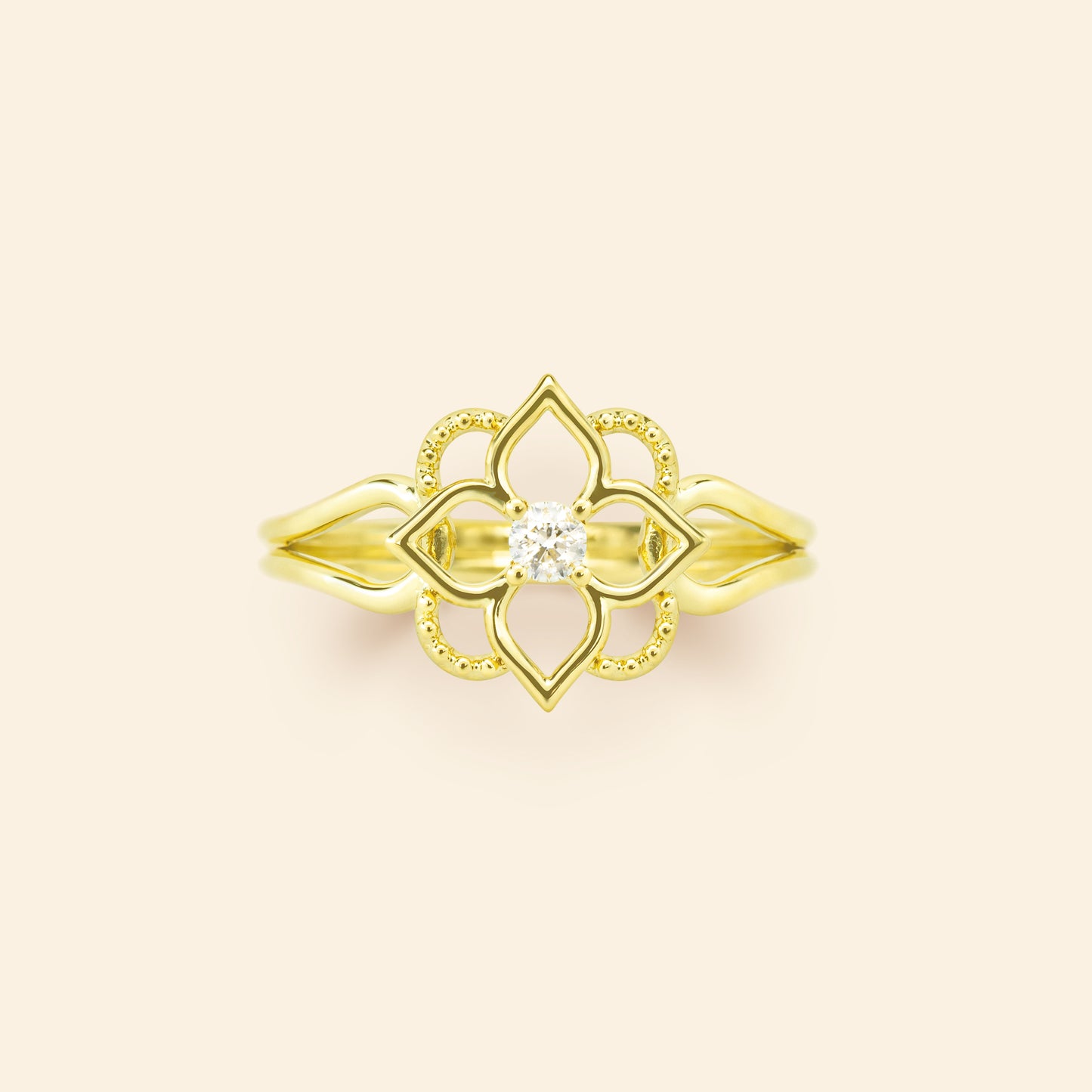 Giardino Ring Diamond Green Gold Mellerio