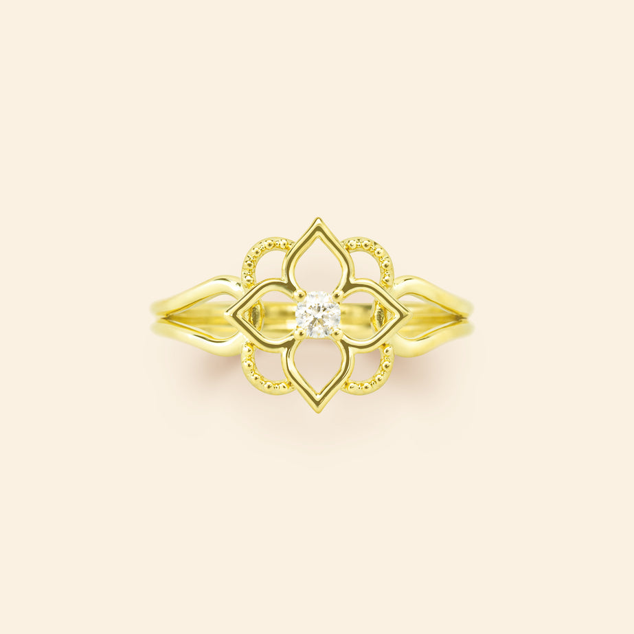 Giardino Ring Diamond Green Gold Mellerio