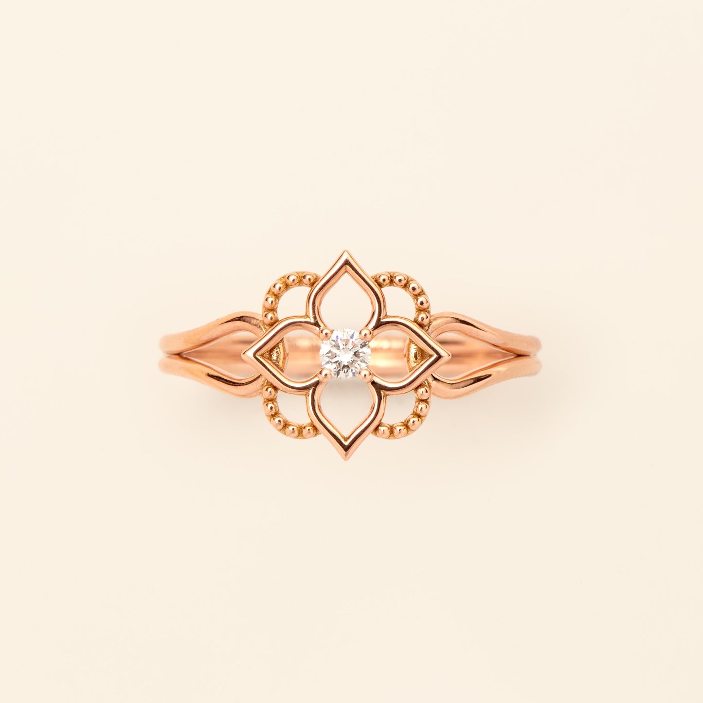 Giardino Ring Diamond Pink Gold Mellerio