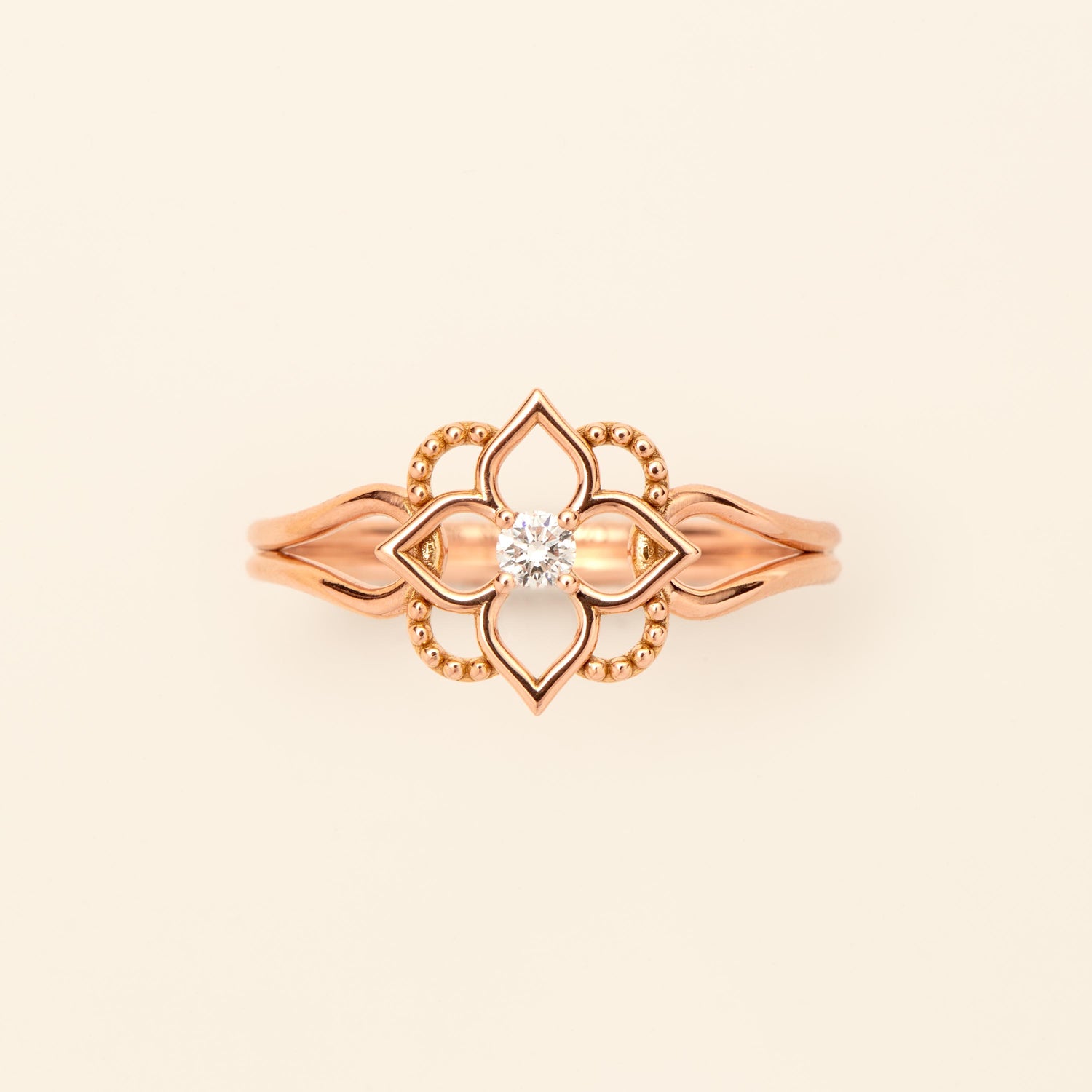 Giardino Ring Diamond Pink Gold Mellerio