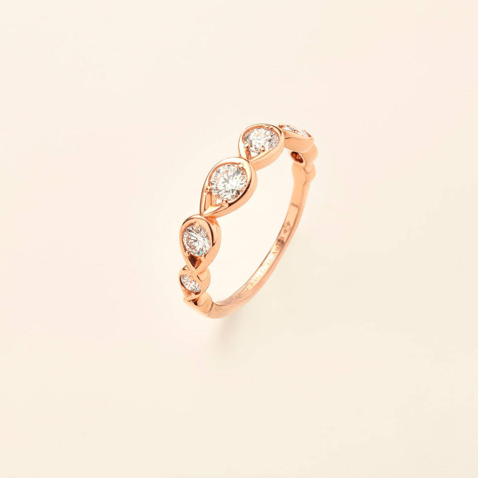 Indra Band Diamonds Pink gold