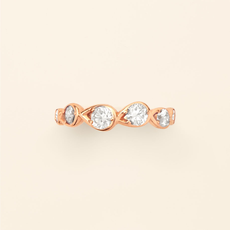 Indra Band Diamonds Pink gold