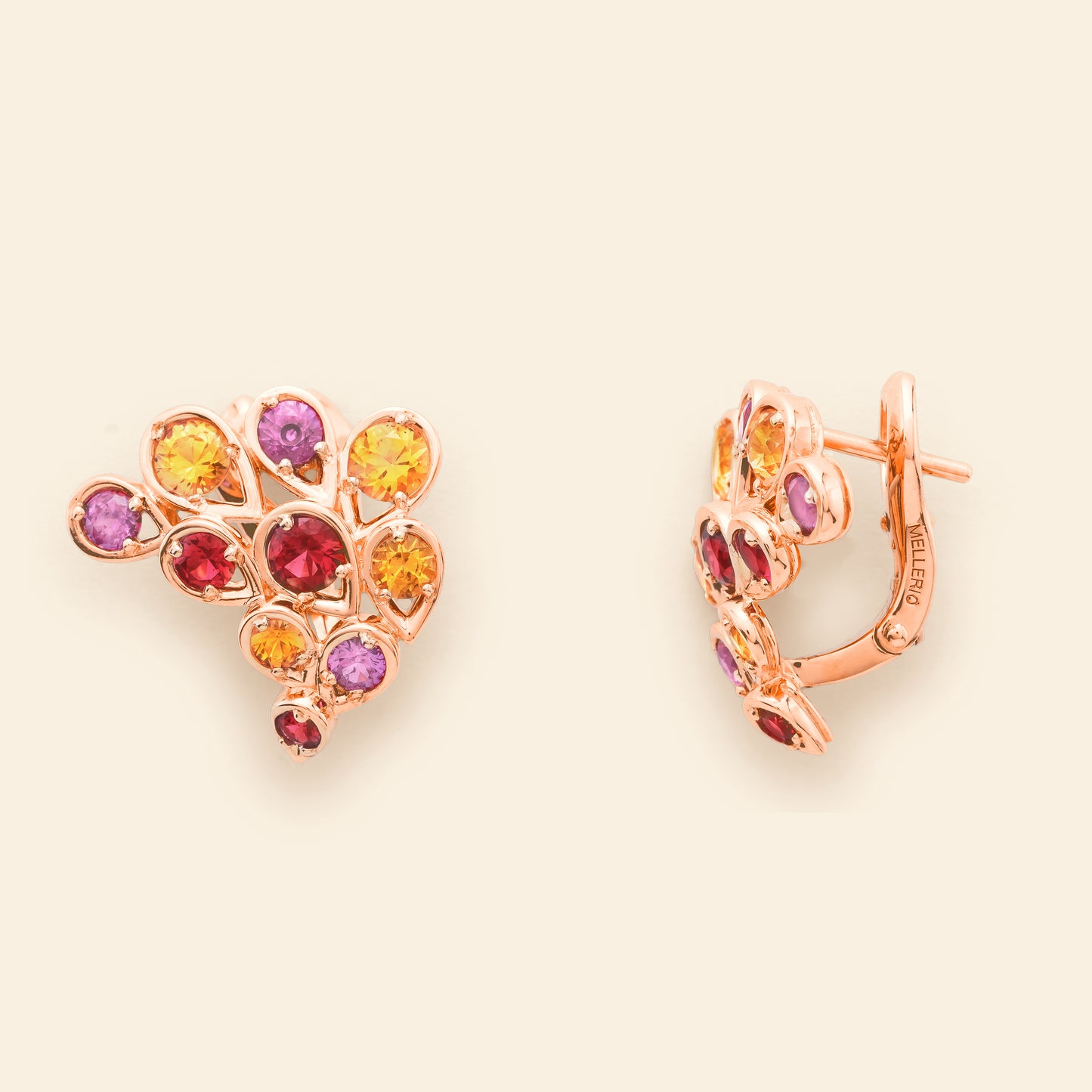 Puces d'oreilles Indra Rose