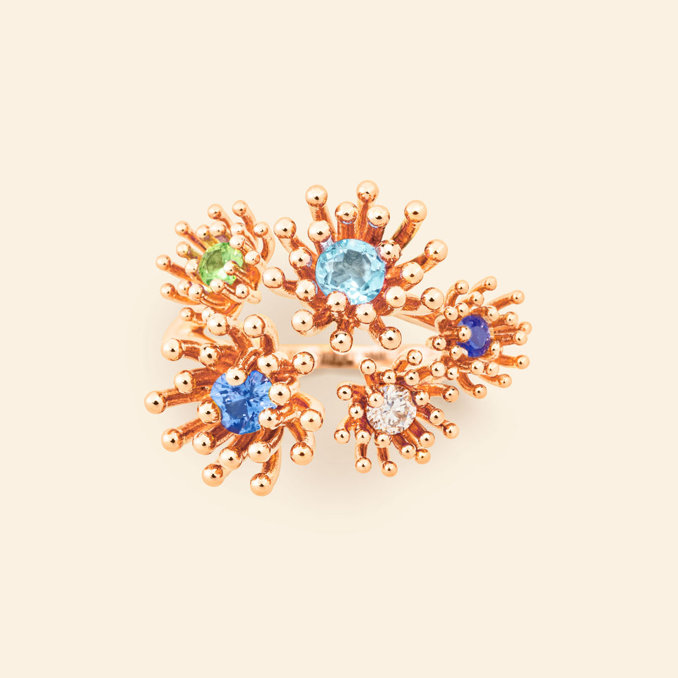 Bague le petit Cactus Bleu 5 Motifs