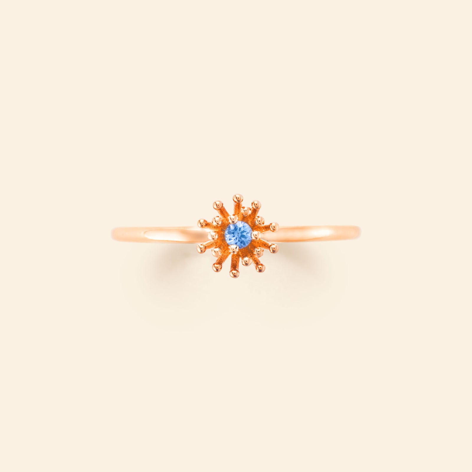 Le petit Cactus Bleu Ring SM Fine jewelry ring in pink gold 18k