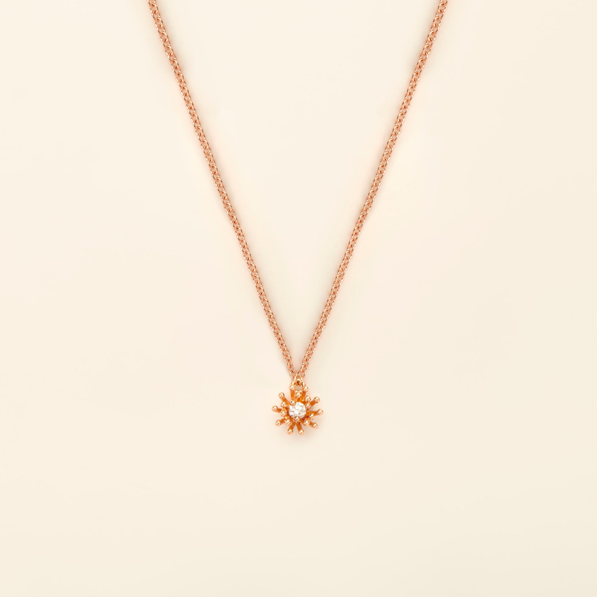 Petit Cactus Necklace Diamond Pink Gold Mellerio