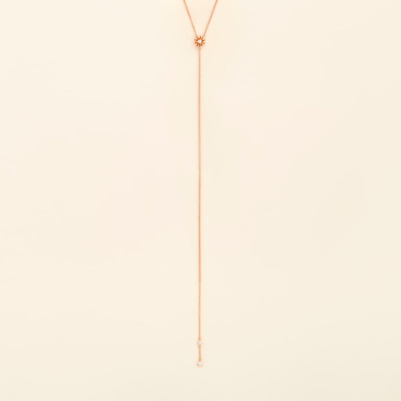 Petit Cactus Y Necklace Diamond Pink Gold Mellerio
