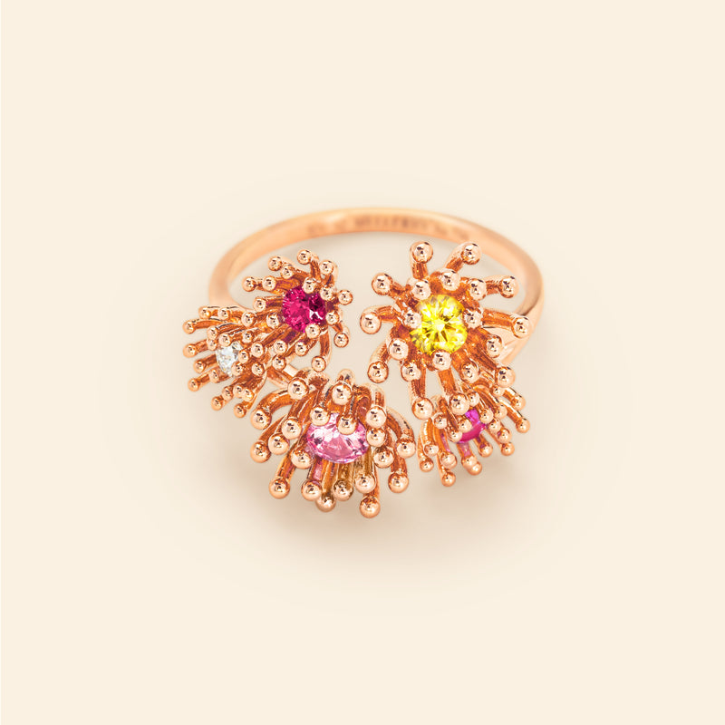 Petit Cactus Rose Ring Pink Gold Mellerio