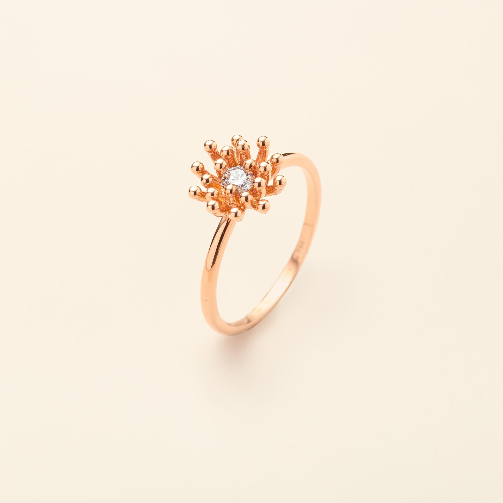 Cactus Vanille ring Diamond Pink Gold Mellerio