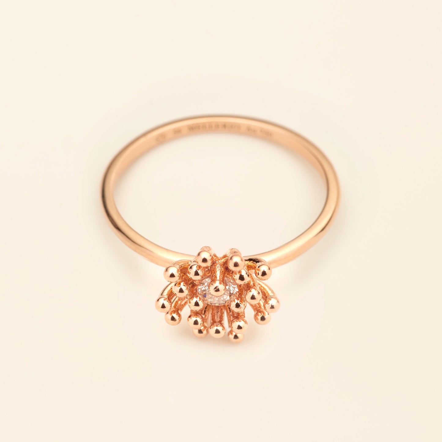 Cactus Vanille ring Diamond Pink Gold Mellerio