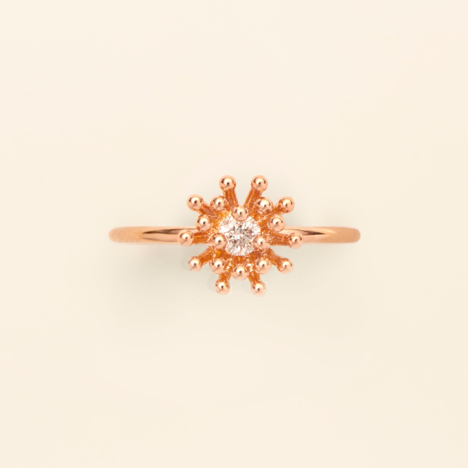 Cactus Vanille ring Diamond Pink Gold Mellerio
