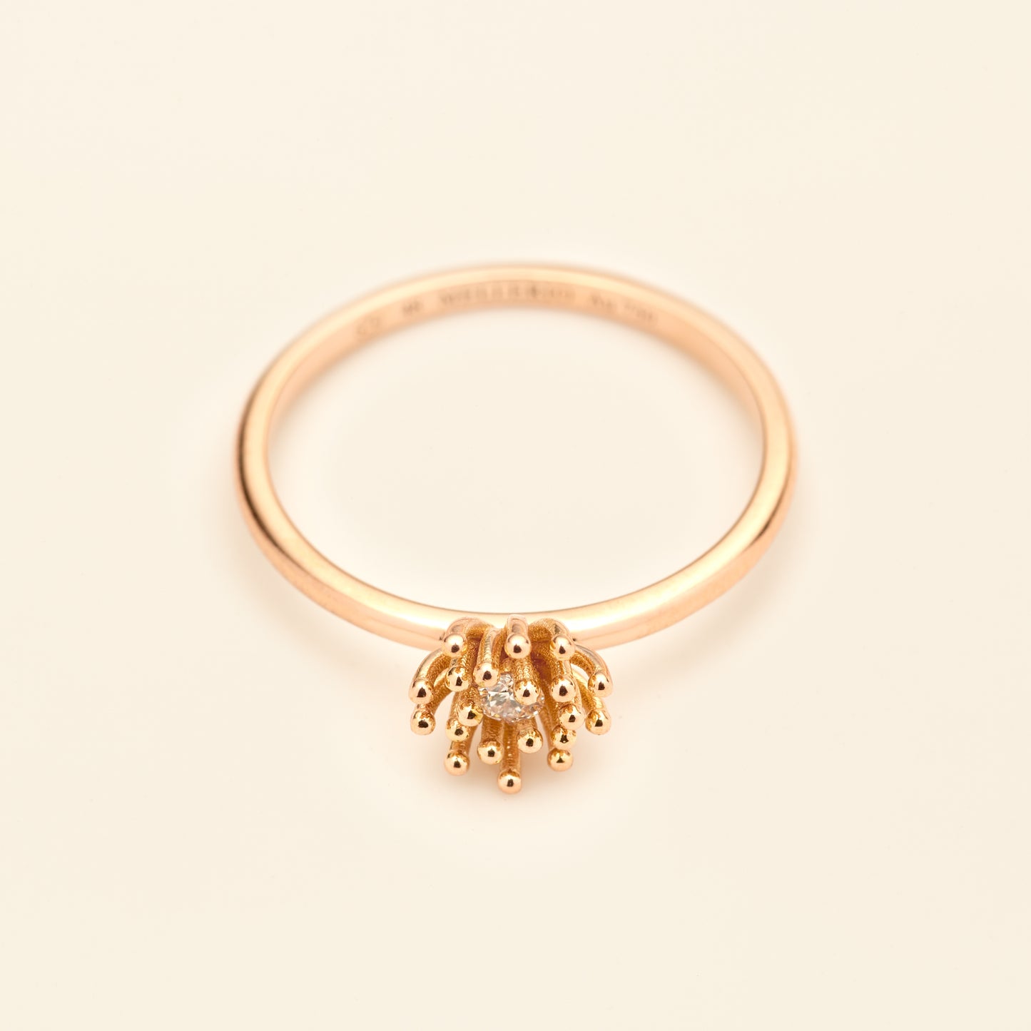 Cactus Vanille ring Diamond Pink Gold Mellerio
