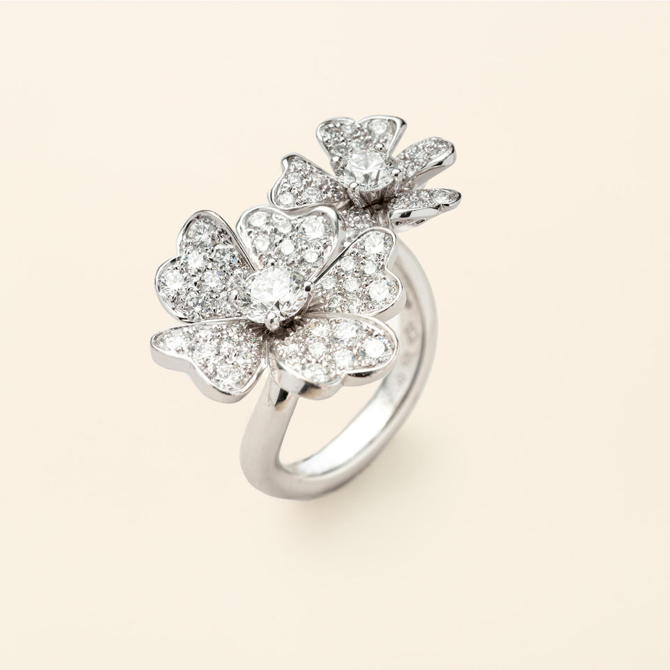 Bague Monterosa 2 fleurs MM et LM