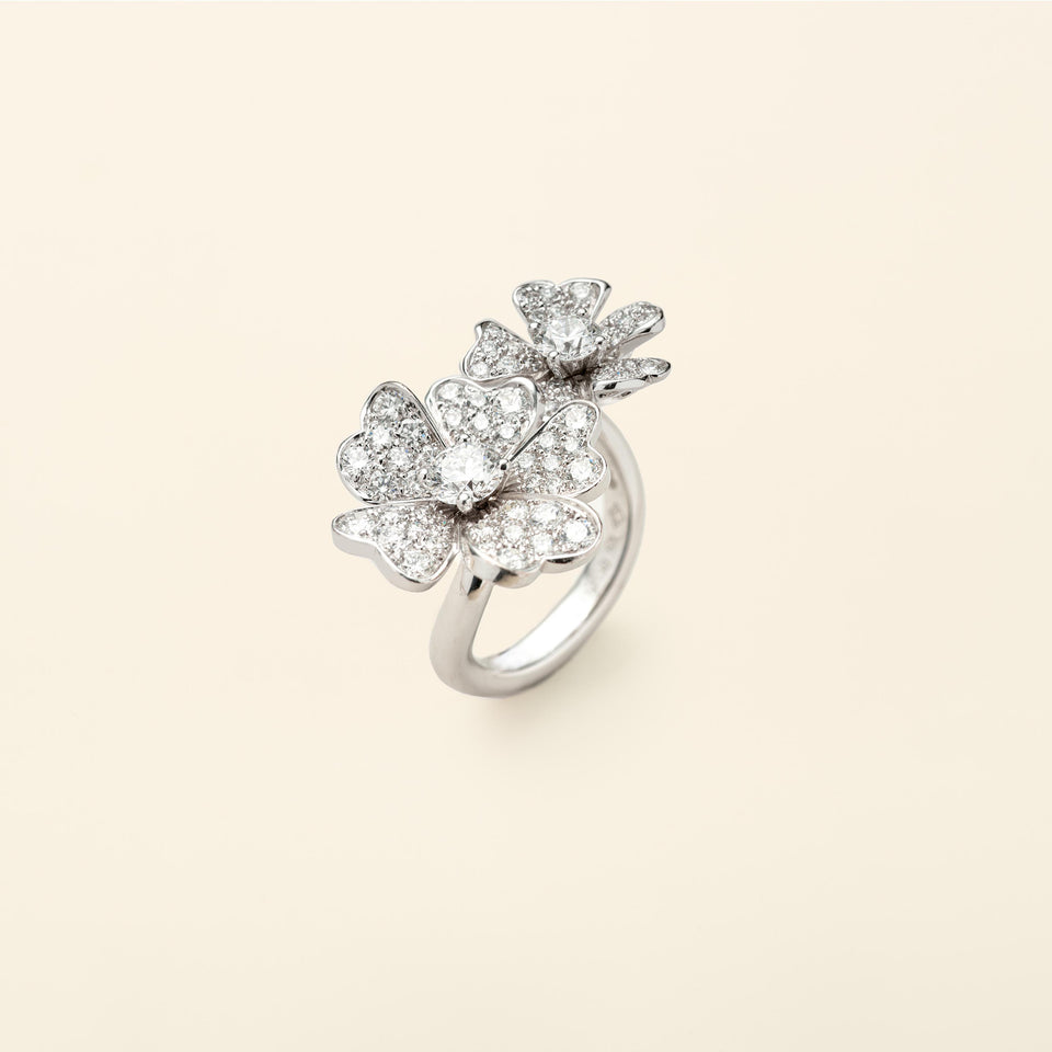 Bague Monterosa 2 fleurs SM et MM