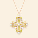 Nina Jumbo Necklace Pearls Green gold