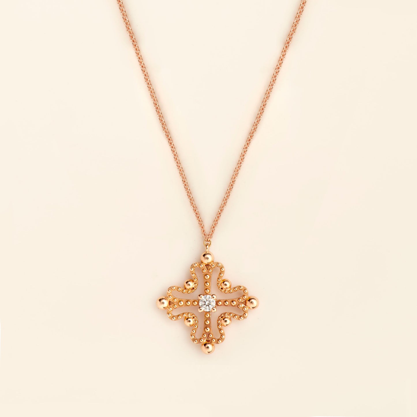 Nina Necklace Diamond Pink Gold Mellerio