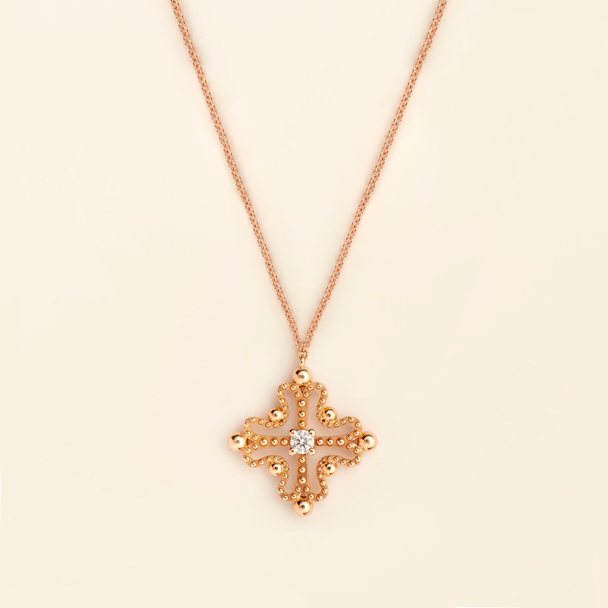 Nina Necklace Diamond Pink Gold Mellerio